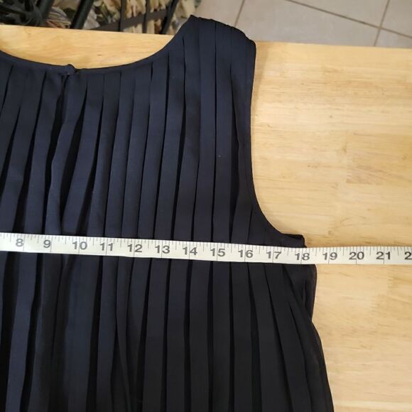 Zara Basic Pleated Sheer Sleeveless Blouse Black Size Small - Picture 6 of 14